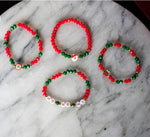 Christmas Beaded Bracelet Set- 4 strands