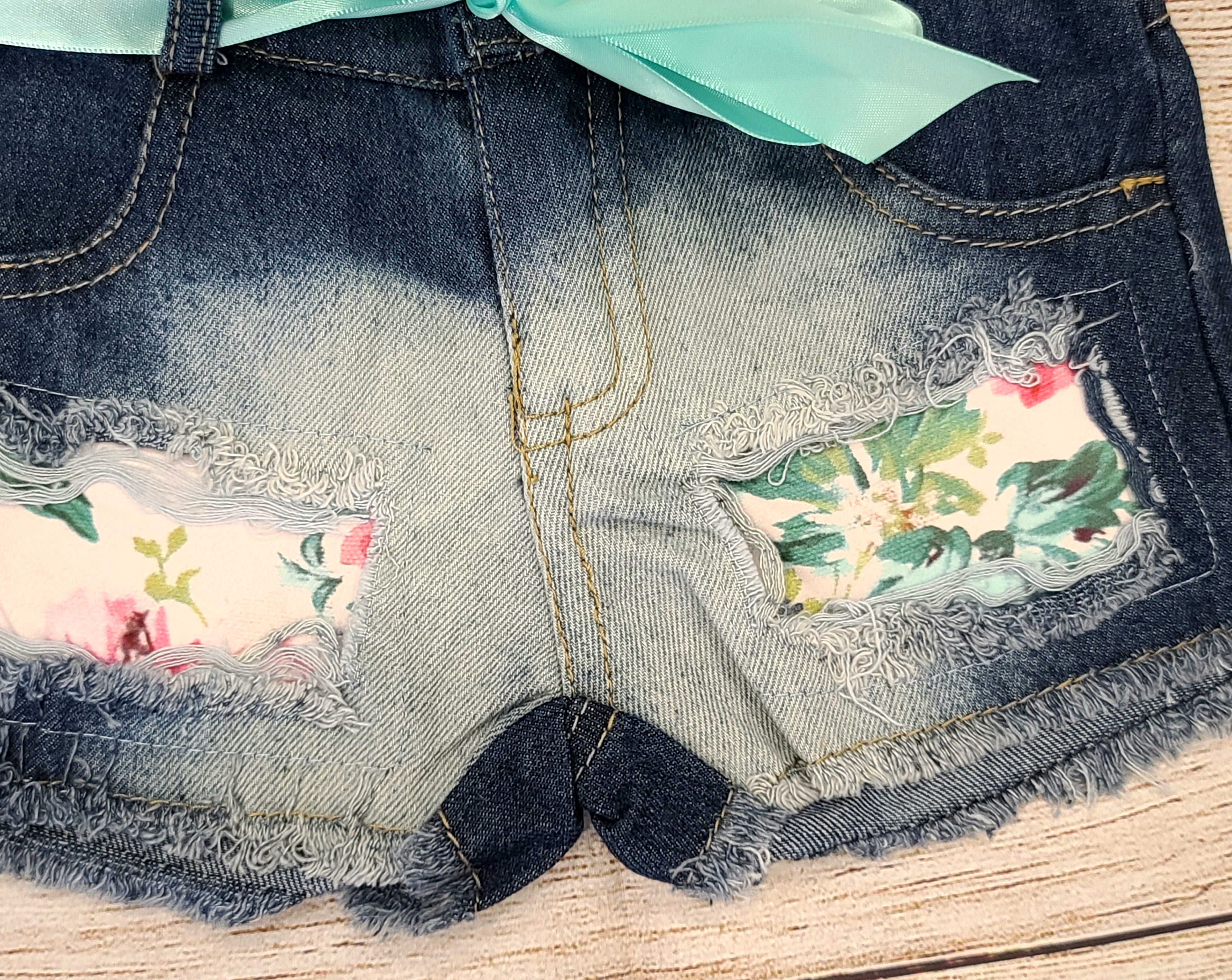 Floral Top and Denim Shorts Set