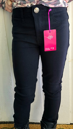 Girl's Black Fitted Pants