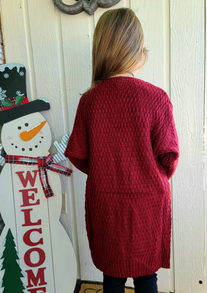 Dark Red Cardigan