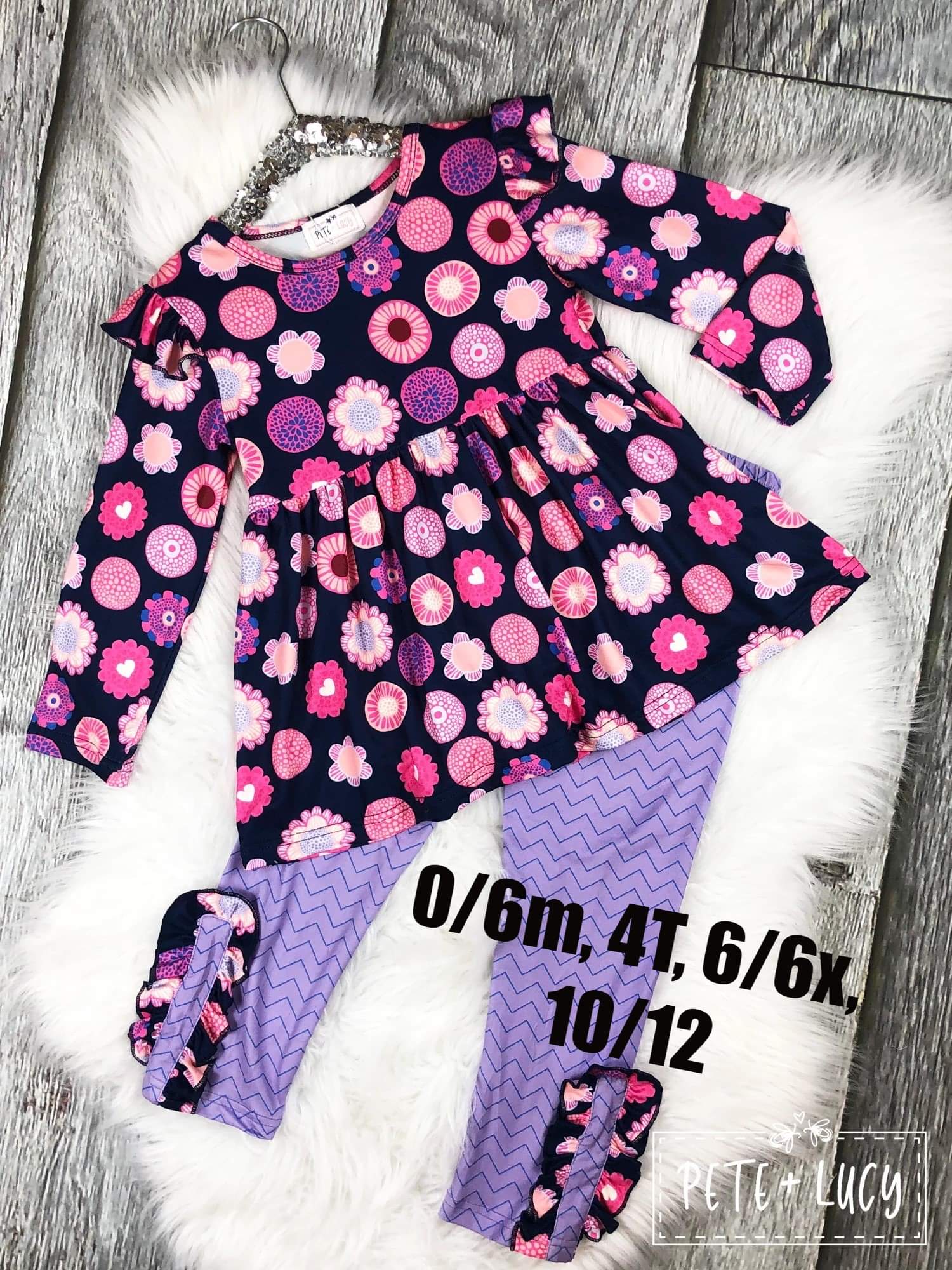 Pink and Purple Mod Print Pant Set- Sizes 0/6m