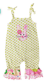 AnnLoren Easter Bunny Polka Dot Baby Romper